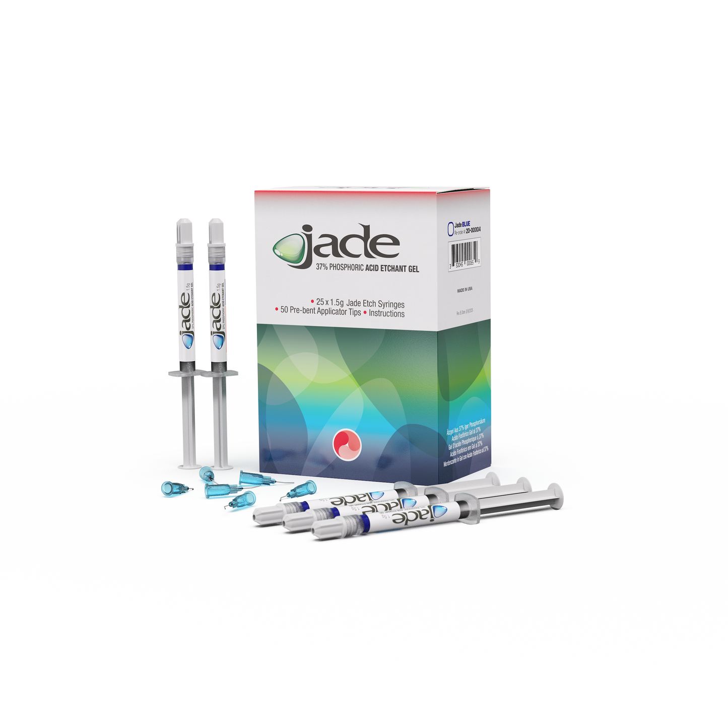 Jade Blue Etchant Gel Mini Bulk Kit ( 25 x 1,2ml syringes and 50 pre-bent applicators)