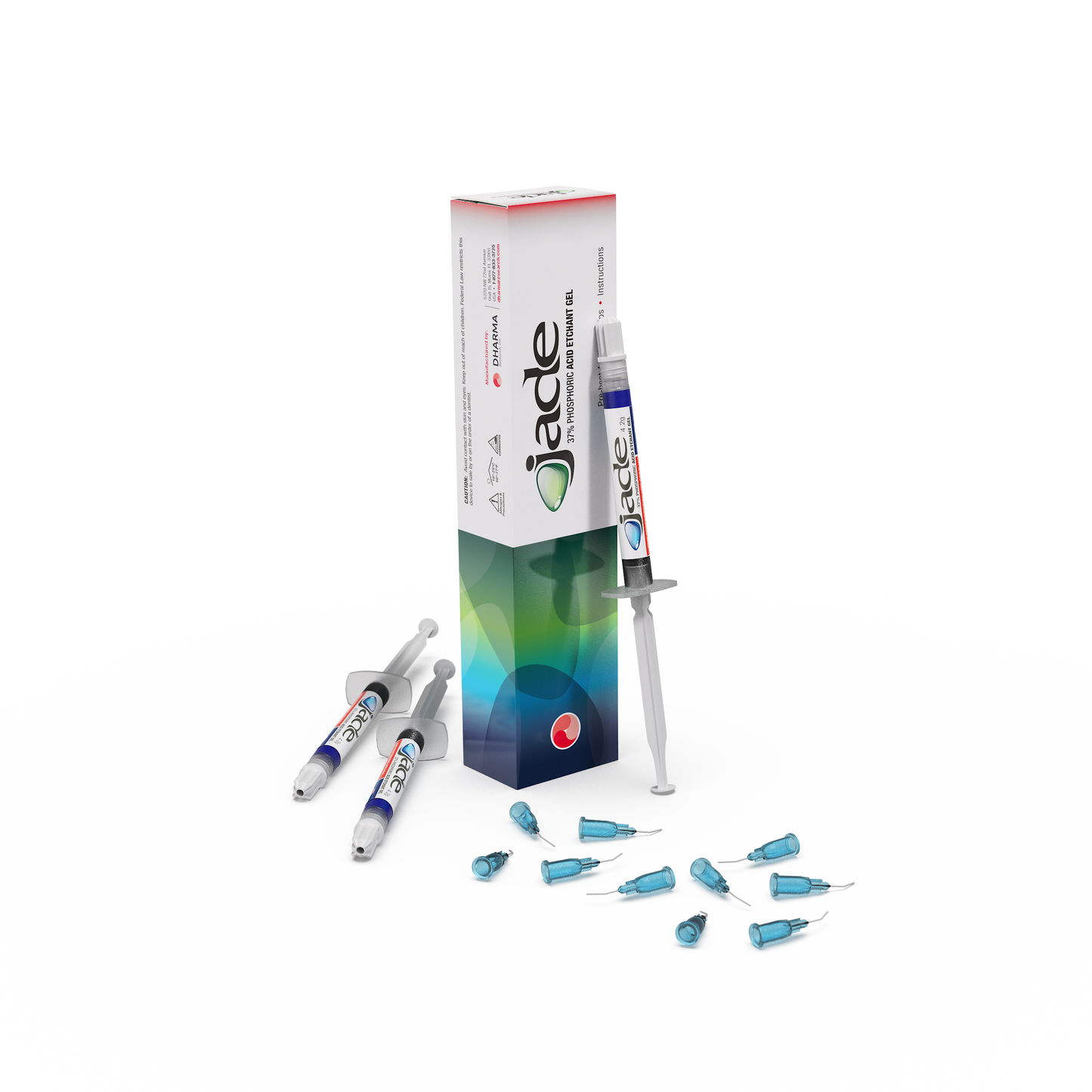Jade Blue Etchant Gel Mini Kit ( 4 x 1.2ml syringes and 20 pre-bent applicators)