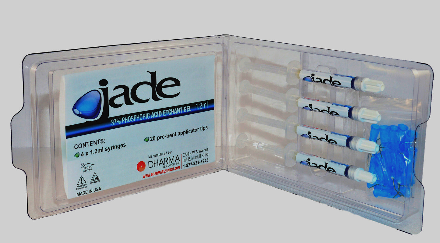 Jade Blue Etchant Gel Mini Kit ( 4 x 1.2ml syringes and 20 pre-bent applicators)